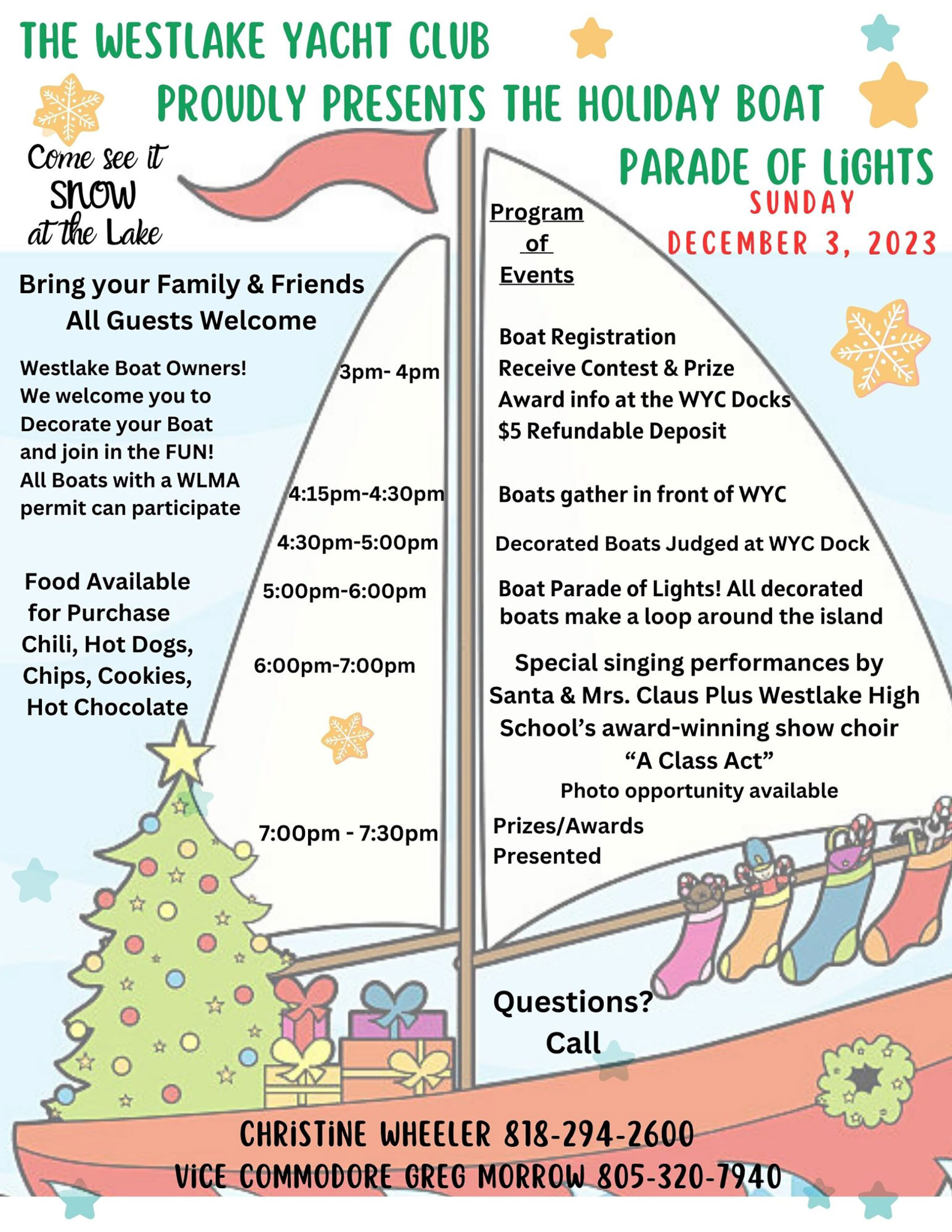 Official 2023 WYC Holiday Boat Parade of Lights poster